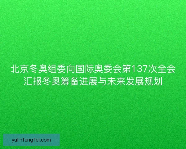 北京冬奥组委向国际奥委会第137次全会汇报冬奥筹备进展与未来发展规划